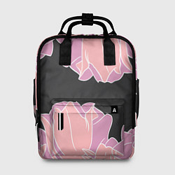 Рюкзак женский Розовые цветы-кристаллы, цвет: 3D-принт