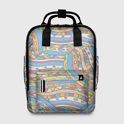 Женский рюкзак Разноцветный геометрический узор в стиле дудл