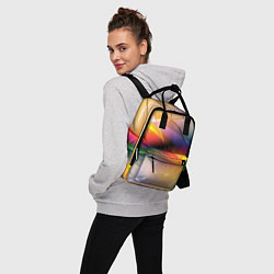 Рюкзак женский Абстрактные линии разных цветов, цвет: 3D-принт — фото 2