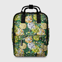Женский рюкзак Объемные цветы - паттерн