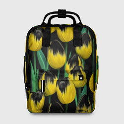 Рюкзак женский Цветы Желтые Тюльпаны, цвет: 3D-принт