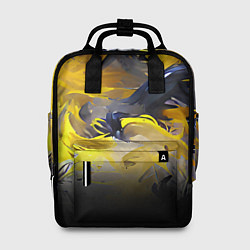 Рюкзак женский Желтые разводы краски, цвет: 3D-принт