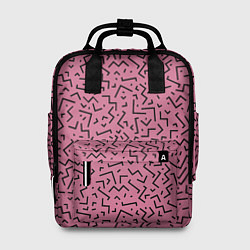 Рюкзак женский Минималистический паттерн на розовом фоне, цвет: 3D-принт