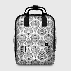 Рюкзак женский Черно-белый геометрический узор Арт деко, цвет: 3D-принт