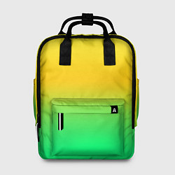 Рюкзак женский Неоновый градиентный желто-зеленый фон, цвет: 3D-принт