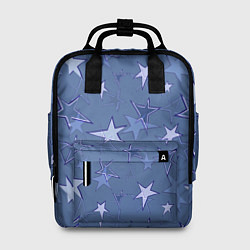 Рюкзак женский Gray-Blue Star Pattern, цвет: 3D-принт