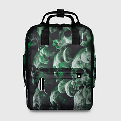 Женский рюкзак Множество черепов во тьме - Зелёный