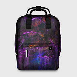 Рюкзак женский Неоновые лучи и листья - Фиолетовый, цвет: 3D-принт