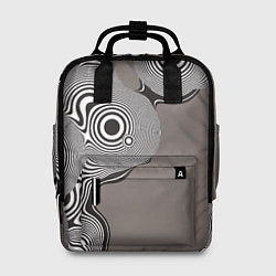 Рюкзак женский Абстрактные круги-линии, цвет: 3D-принт