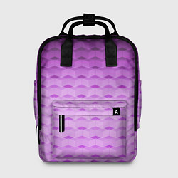 Рюкзак женский Фиолетово-розовый геометрический узор Градиент, цвет: 3D-принт