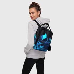 Рюкзак женский Неоновые объёмный куб - Синий, цвет: 3D-принт — фото 2