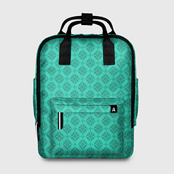 Рюкзак женский Классические узоры на бирюзовом фоне, цвет: 3D-принт