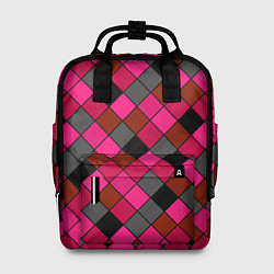 Женский рюкзак Розово-красный геометрический узор
