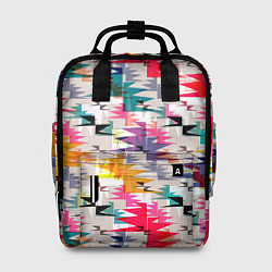 Рюкзак женский Многоцветный абстрактный геометрический, цвет: 3D-принт