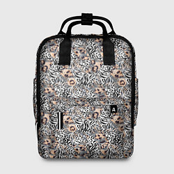 Рюкзак женский Тигрово-леопардовый геометрический, цвет: 3D-принт