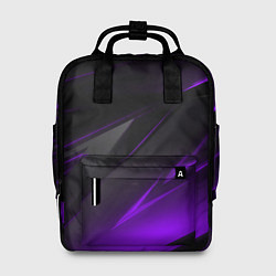 Женский рюкзак Черно-фиолетовая геометрическая абстракция