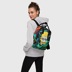 Рюкзак женский Голова Барта Симпсона - глитч, цвет: 3D-принт — фото 2