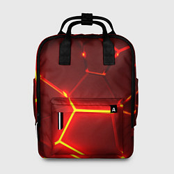 Рюкзак женский Красные неоновые геометрические плиты, цвет: 3D-принт