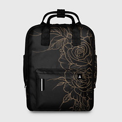 Рюкзак женский Элегантные розы на черном фоне, цвет: 3D-принт