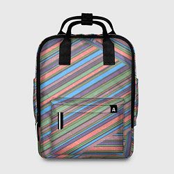 Рюкзак женский Яркие, хаотично расположенные полосы, цвет: 3D-принт