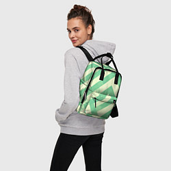 Рюкзак женский Зеленые геометрические узоры, цвет: 3D-принт — фото 2