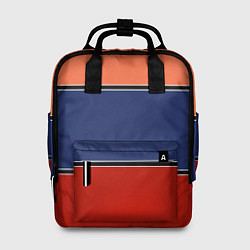 Рюкзак женский Combined pattern striped orange red blue, цвет: 3D-принт