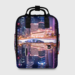 Рюкзак женский Ночной Сингапур, цвет: 3D-принт