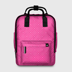 Женский рюкзак Розовый орнамент из квадратиков