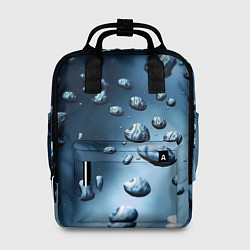Рюкзак женский Капли воды на матовом стекле - текстура, цвет: 3D-принт