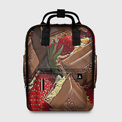 Рюкзак женский Клубника и шоколад Рошен, цвет: 3D-принт