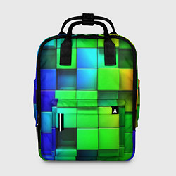 Рюкзак женский Цветные неоновые кубы, цвет: 3D-принт
