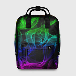 Рюкзак женский Разноцветный неоновый дым, цвет: 3D-принт