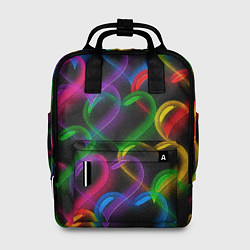 Рюкзак женский Граффити - неоновые сердца, цвет: 3D-принт