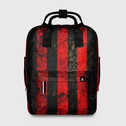 Рюкзак женский Красно-черный фон в полоску, цвет: 3D-принт