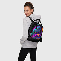 Рюкзак женский Дракон и девушка - поп арт, цвет: 3D-принт — фото 2