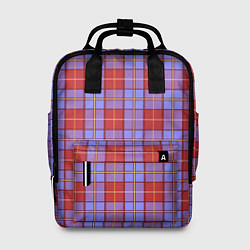 Рюкзак женский Ткань Шотландка красно-синяя, цвет: 3D-принт