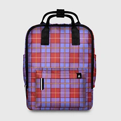 Женский рюкзак Ткань Шотландка красно-синяя