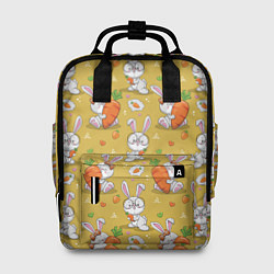 Рюкзак женский Милый кролик с морковкой, цвет: 3D-принт