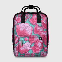 Рюкзак женский Пышные цветы - пионы, цвет: 3D-принт
