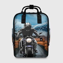 Рюкзак женский Мотоцикл в горах, цвет: 3D-принт