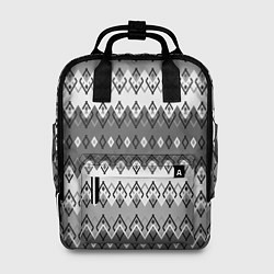 Женский рюкзак Серый геометрический полосатый орнамент