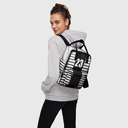 Рюкзак женский Черно белый полосатый фон, цвет: 3D-принт — фото 2