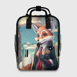 Рюкзак женский Лисица в мегаполисе, цвет: 3D-принт