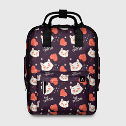 Рюкзак женский Паттерн котика на темном фоне, цвет: 3D-принт