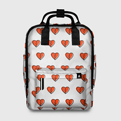 Рюкзак женский Разбитые сердца на белом фоне, цвет: 3D-принт