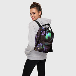 Рюкзак женский Магические фиолетовые волны и цветные космические, цвет: 3D-принт — фото 2