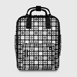Рюкзак женский Черно-белый геометрический мелкий узор, цвет: 3D-принт