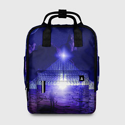Рюкзак женский Синяя магическая пирамида, горы и космос, цвет: 3D-принт