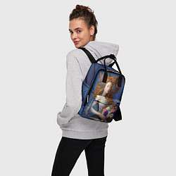 Рюкзак женский Русалка в стиле Ренессанса с цветами, цвет: 3D-принт — фото 2