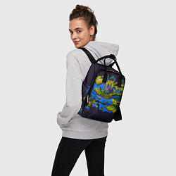 Рюкзак женский Пиксельный остров и замок, цвет: 3D-принт — фото 2